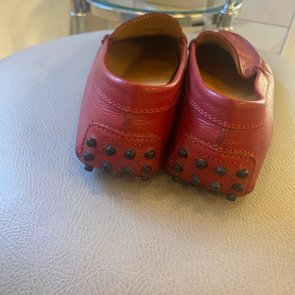 Tod’s Red Driving Moccasins Loafers 6 - Picture 3 of 7